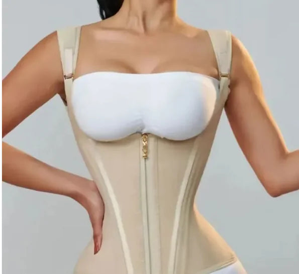 Elastic Mesh Slimming Corset with Zipper