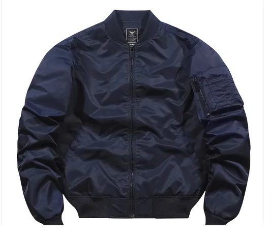 Solid Men's Autumn and Winter Bomber Jacket