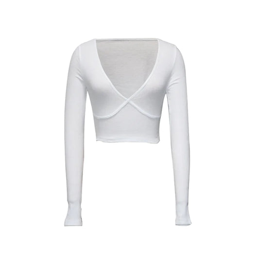 Women's Fashion V-neck Long-sleeved Doublet